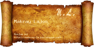 Makray Lajos névjegykártya